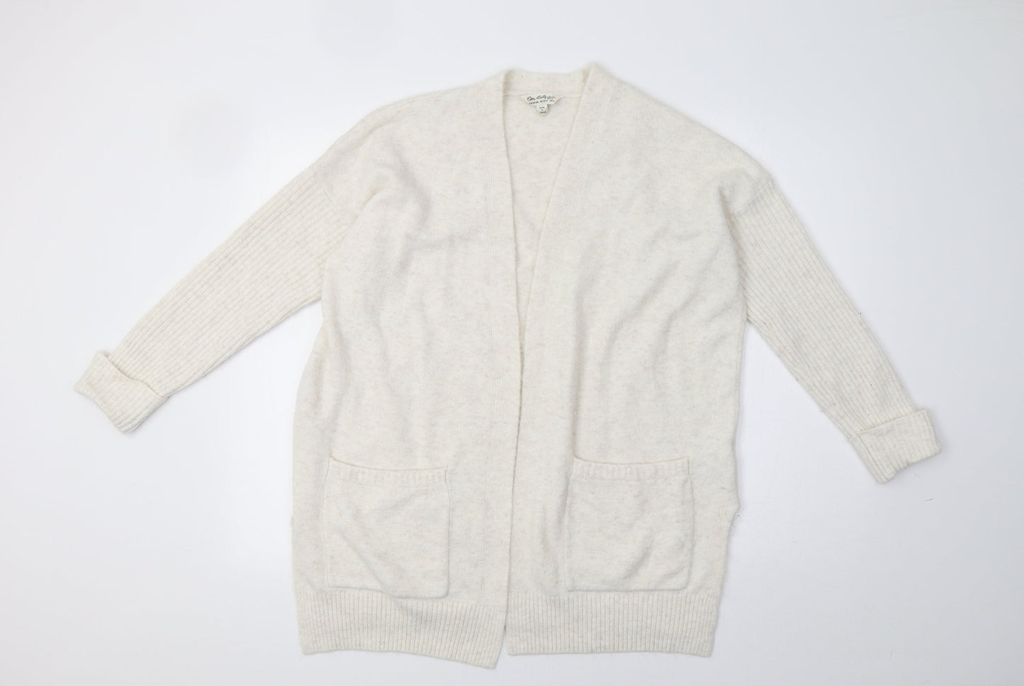 Womens UK Size L Miss Selfridge White Cardigan Jumper