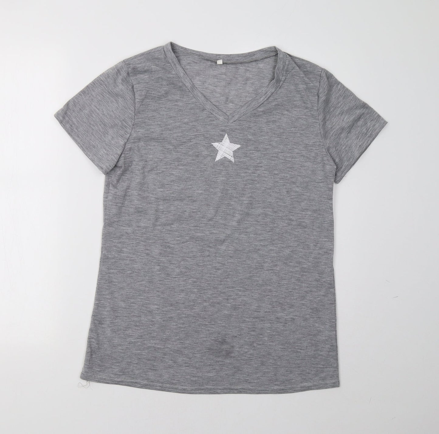 Womens UK Size M Preworn Grey Basic T-Shirt