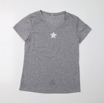 Womens UK Size M Preworn Grey Basic T-Shirt