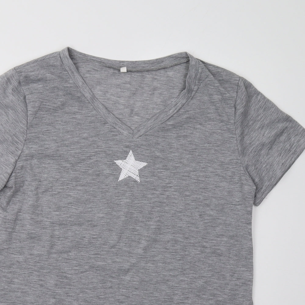 Womens UK Size M Preworn Grey Basic T-Shirt