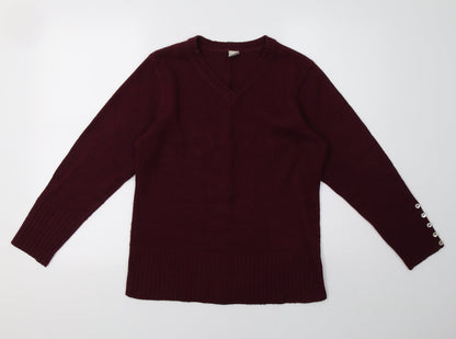 aprodnetz Womens Purple  Knit Pullover Sweatshirt Size 12