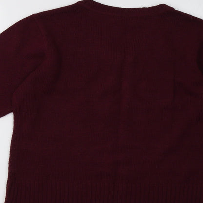 aprodnetz Womens Purple  Knit Pullover Sweatshirt Size 12