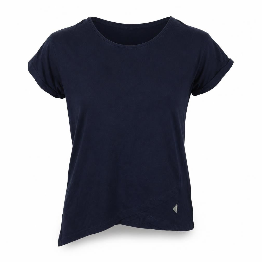 Womens UK Size S Diverse Blue Basic T-Shirt