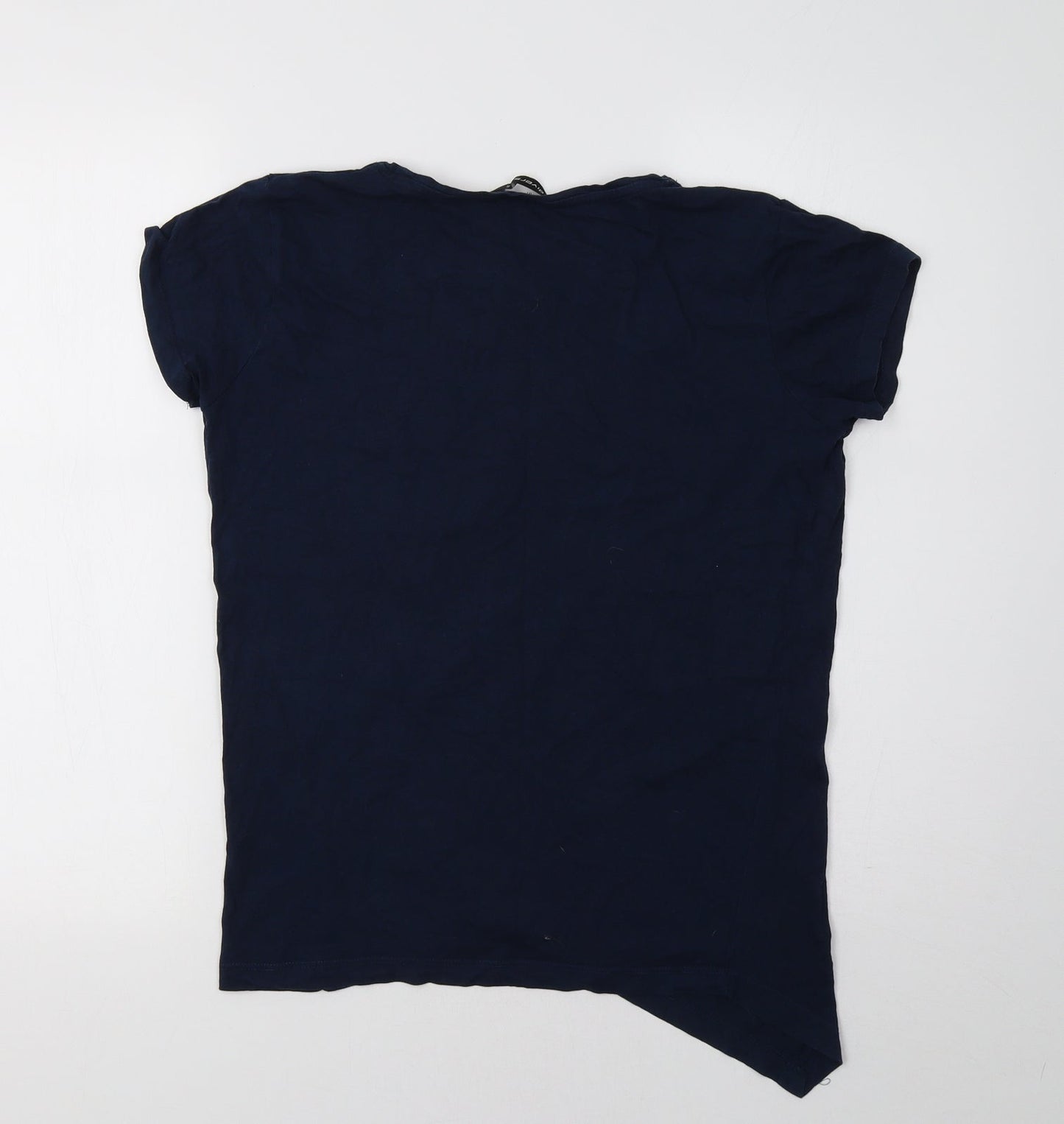 Womens UK Size S Diverse Blue Basic T-Shirt