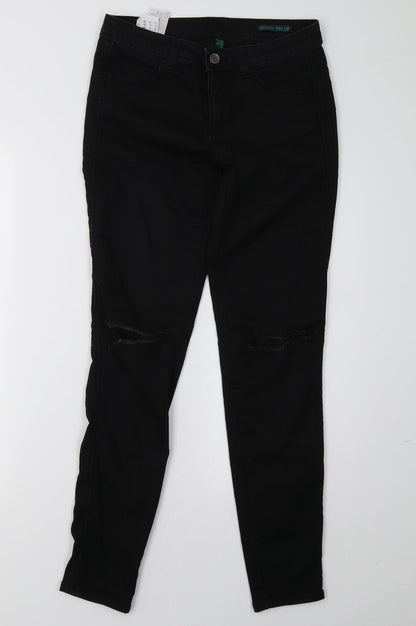 Womens UK Size 28 Preworn Regular Fit Skinny Black Jeans