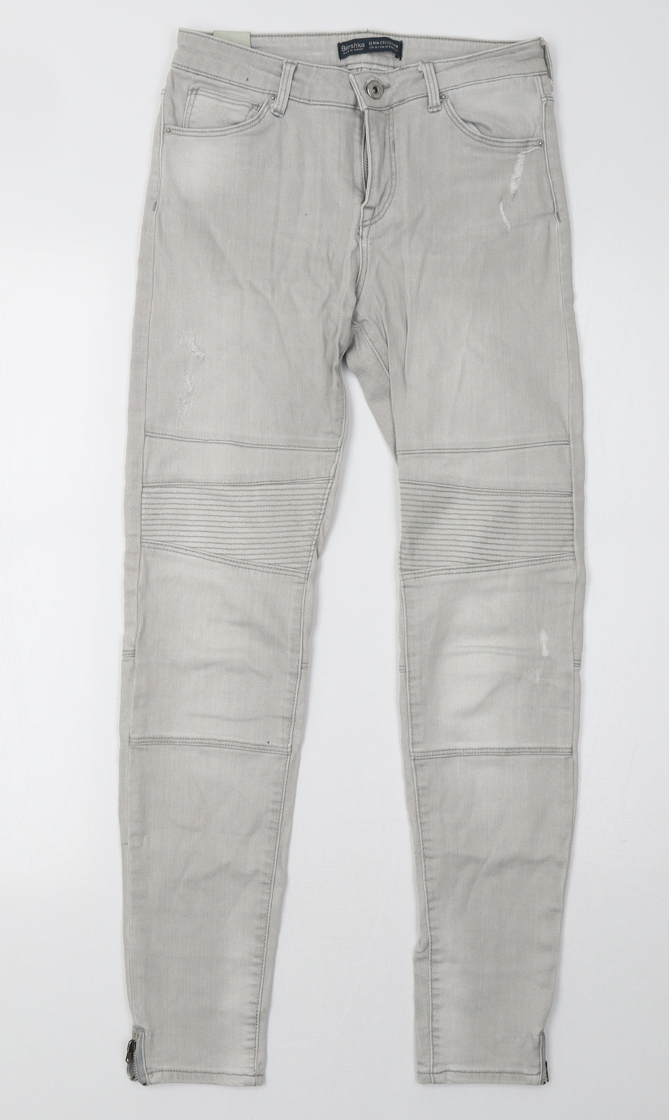 Bershka Womens Grey  Denim Skinny Jeans Size 28 L30 in
