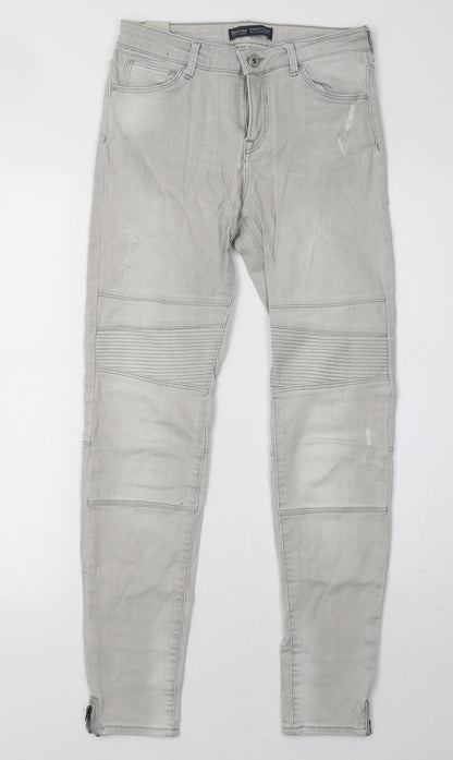 Bershka Womens Grey  Denim Skinny Jeans Size 28 L30 in