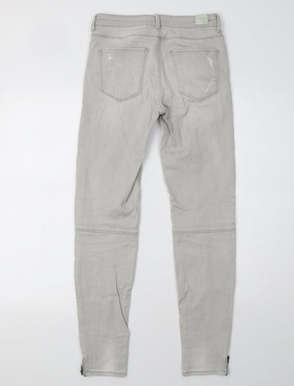 Bershka Womens Grey  Denim Skinny Jeans Size 28 L30 in