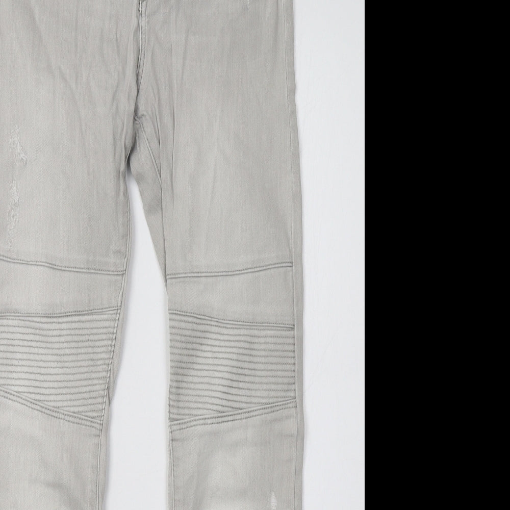 Bershka Womens Grey  Denim Skinny Jeans Size 28 L30 in