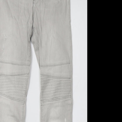 Bershka Womens Grey  Denim Skinny Jeans Size 28 L30 in