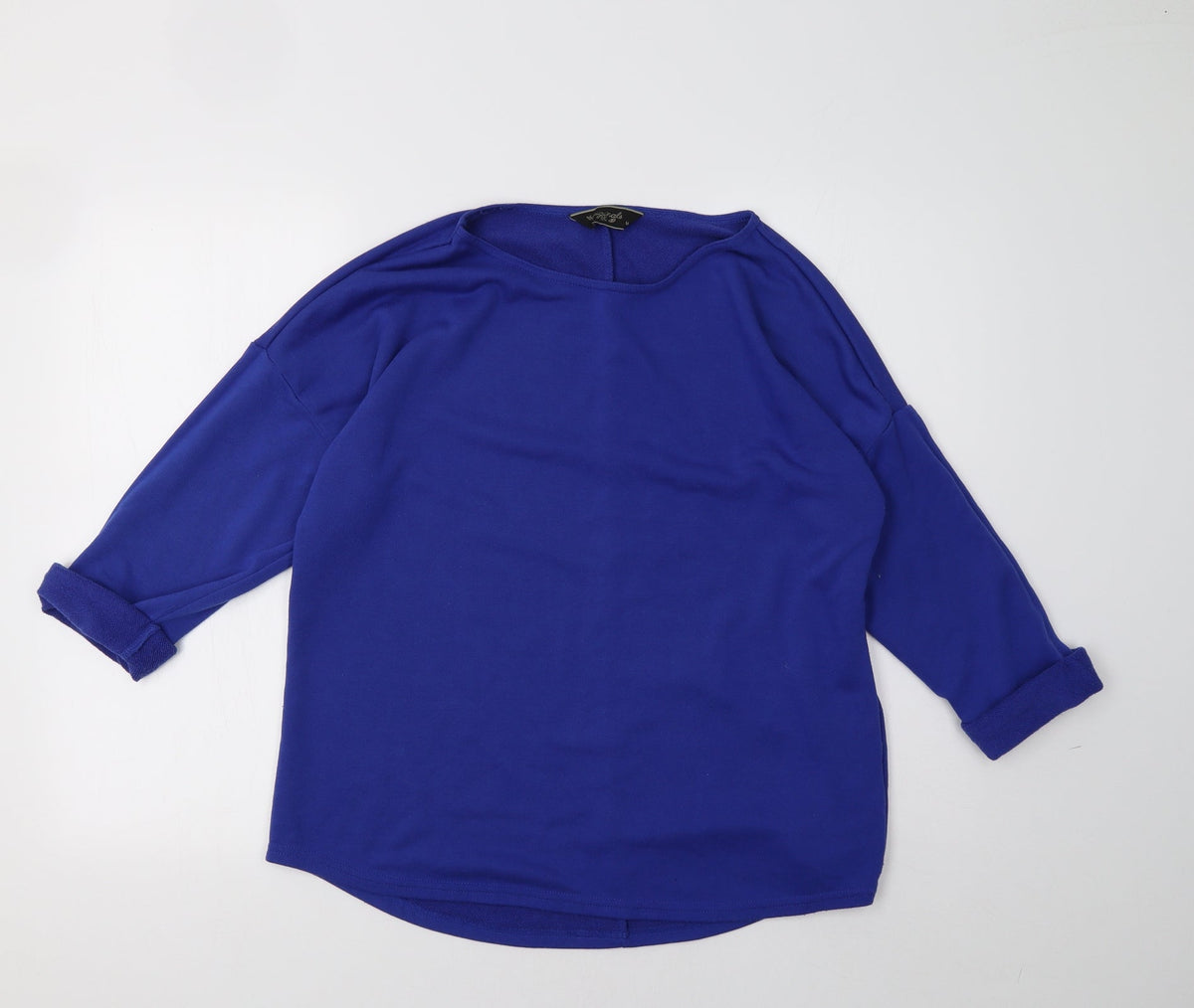Additional front view of originals women’s blue pullover sweatshirt, size M