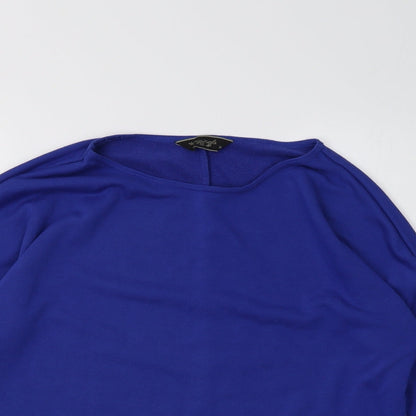 Close-up detail of originals women’s blue pullover sweatshirt, size M
