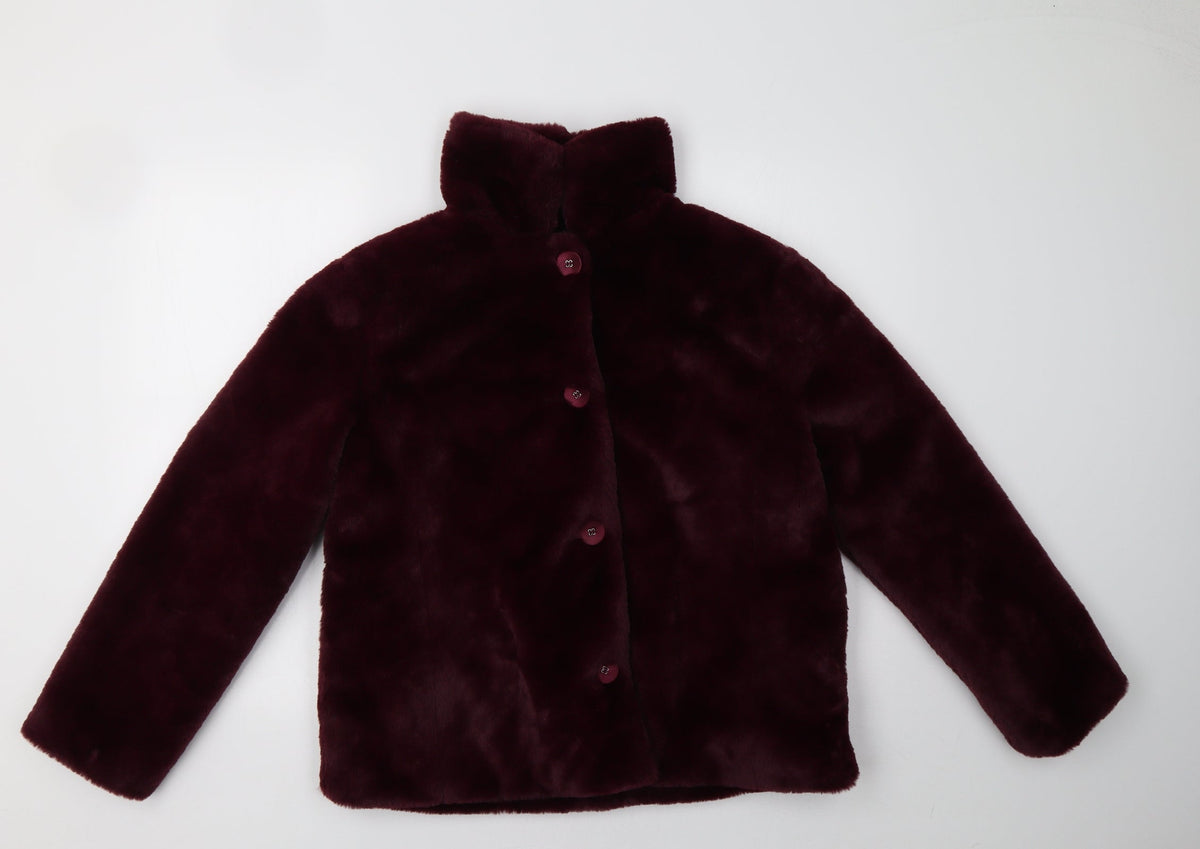 Additional front view of TU women’s red jacket coat, size UK 12