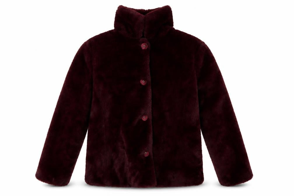 Front view of TU women’s red jacket coat, size UK 12