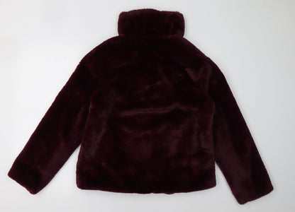 Back view of TU women’s red jacket coat, size UK 12