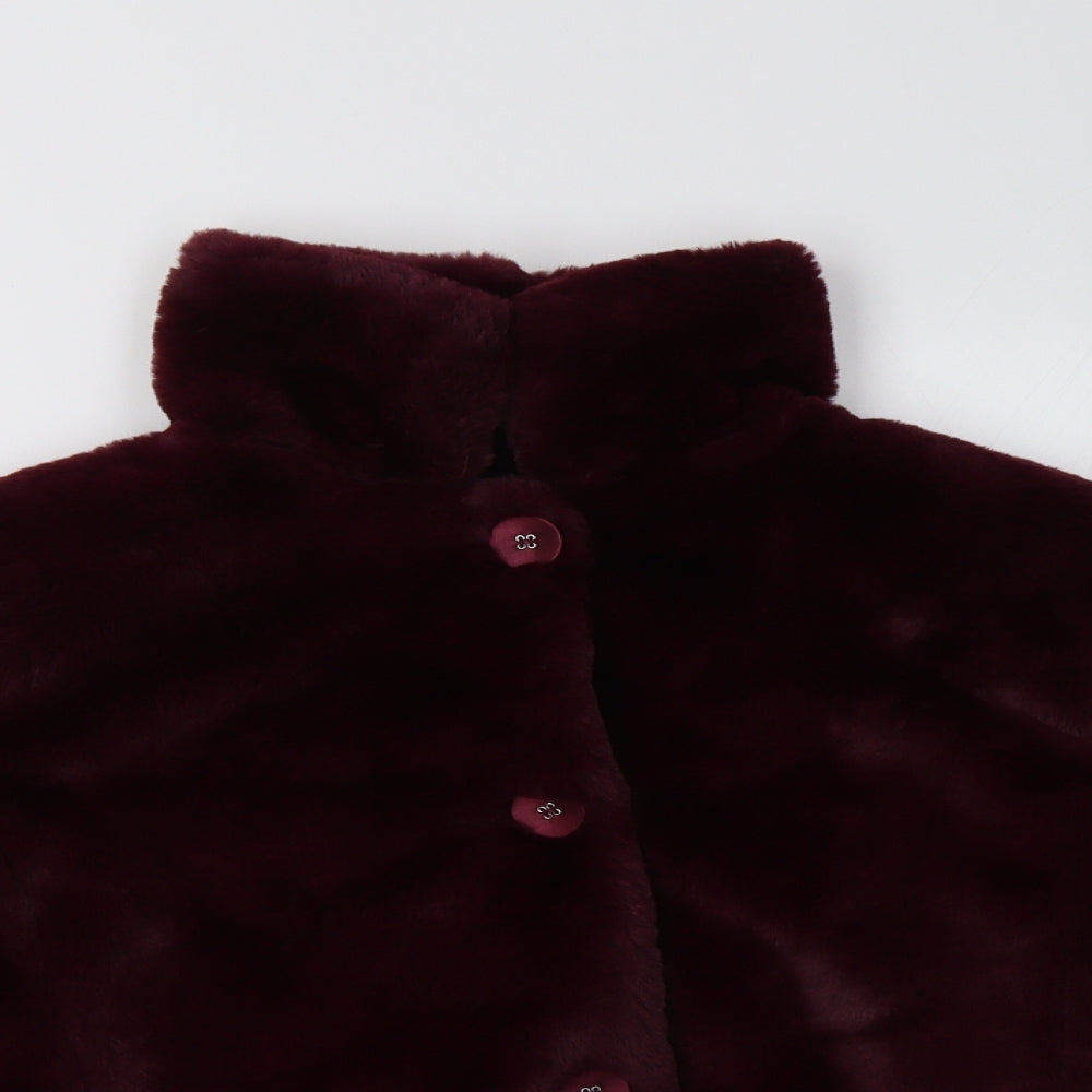 Close-up detail of TU women’s red jacket coat, size UK 12