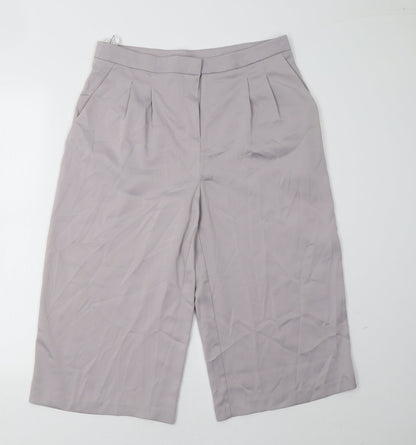 Womens UK Size 10 Dorothy Perkins Regular Fit Cropped Grey Trousers