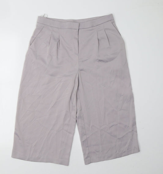 Womens UK Size 10 Dorothy Perkins Regular Fit Cropped Grey Trousers