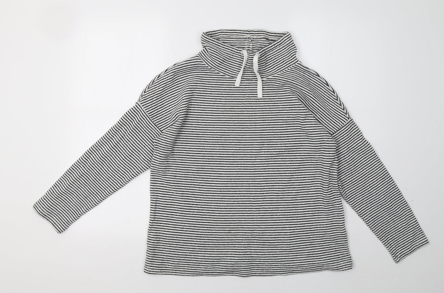 Bonmarché Womens White Striped  Pullover Sweatshirt Size 12