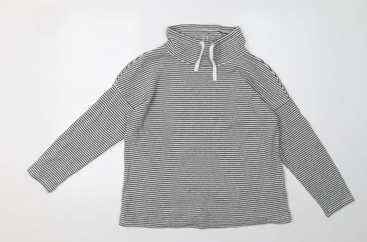 Bonmarché Womens White Striped  Pullover Sweatshirt Size 12