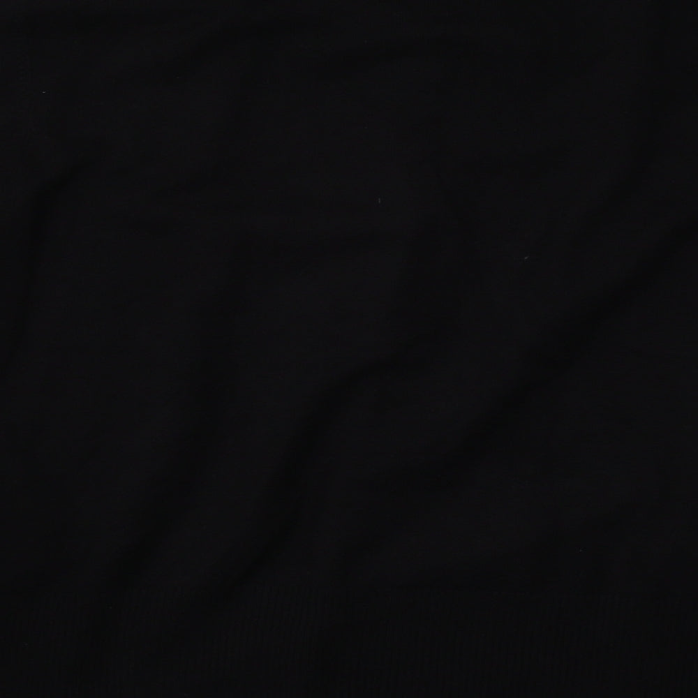 Brand and care label for Debenhams women’s black pullover sweatshirt, size UK 16