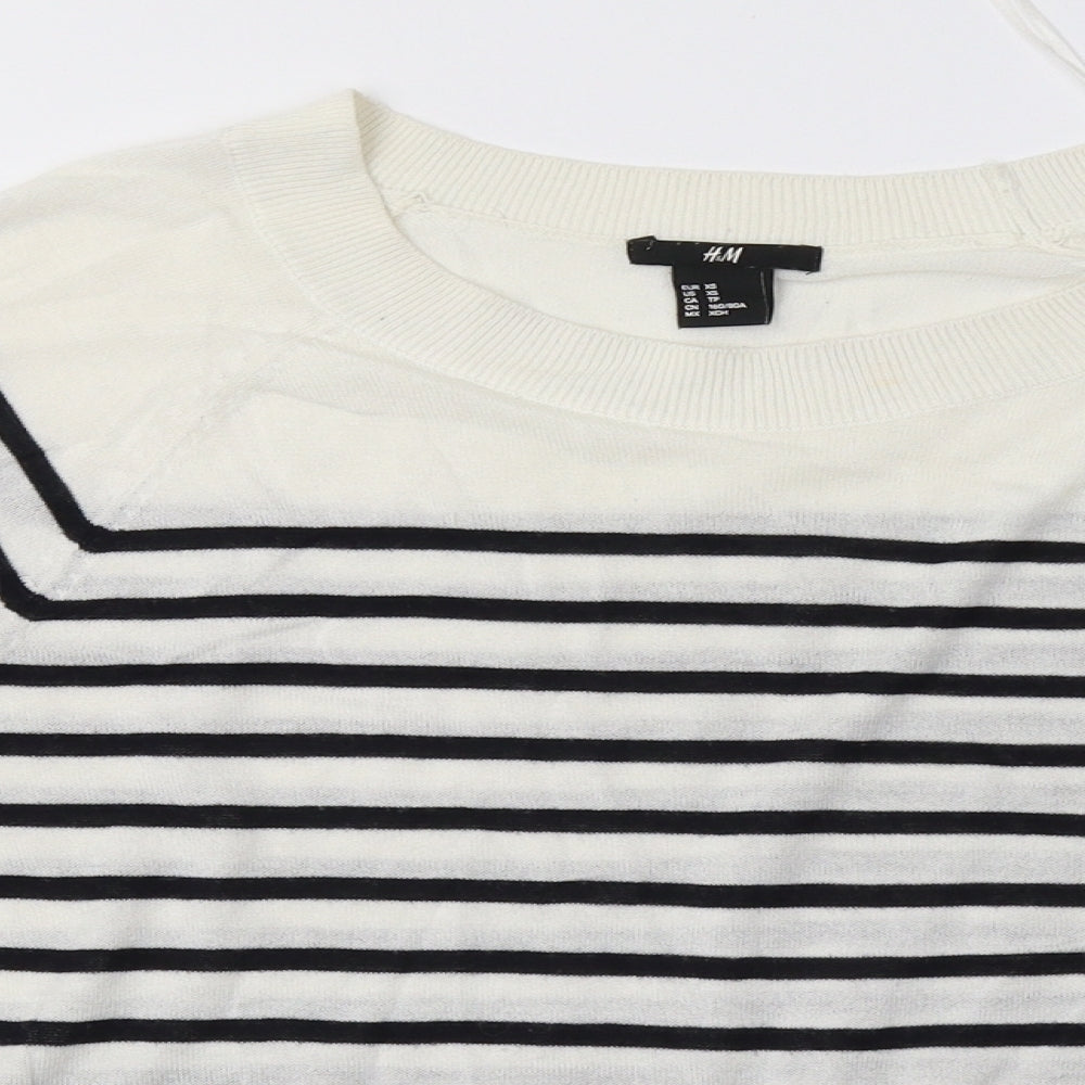 Womens UK Size XS H&M White Pullover Sweatshirt