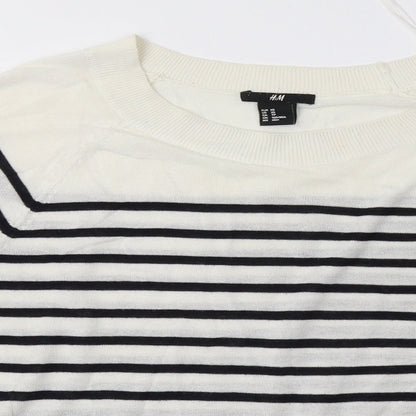 Womens UK Size XS H&M White Pullover Sweatshirt