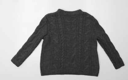 Back view of Mango women’s grey knit pullover sweatshirt, size S