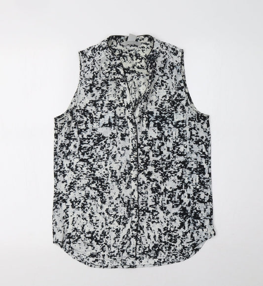 Womens UK Size 6 H&M Grey Basic Button-Up