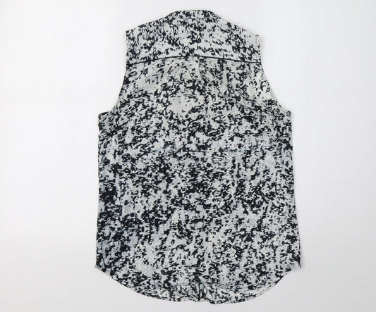 Womens UK Size 6 H&M Grey Basic Button-Up