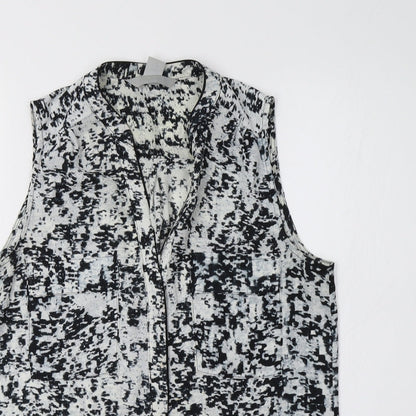 Womens UK Size 6 H&M Grey Basic Button-Up