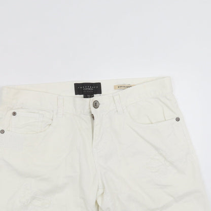 Sanctuary Womens Ivory  Denim Cut-Off Shorts Size 31 in - distressed