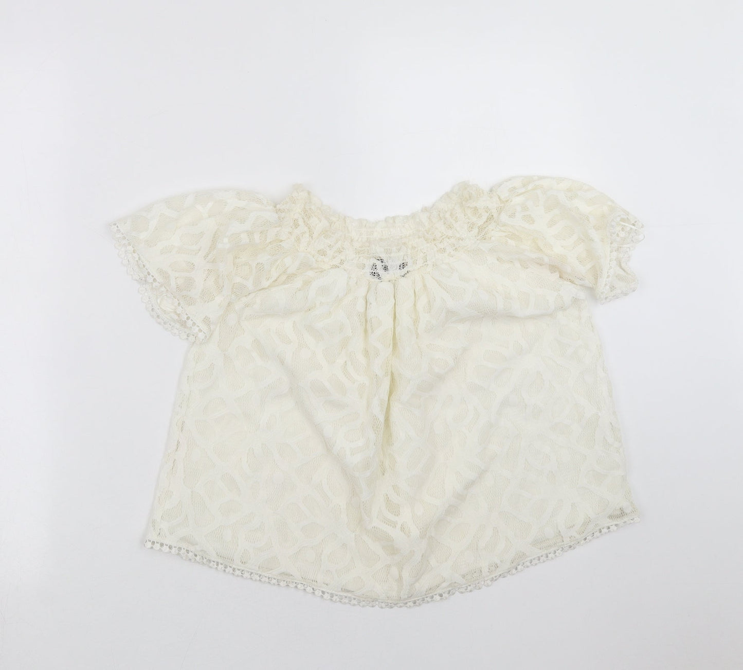 Primark Womens Ivory Geometric  Basic Blouse Size 8  - Lace