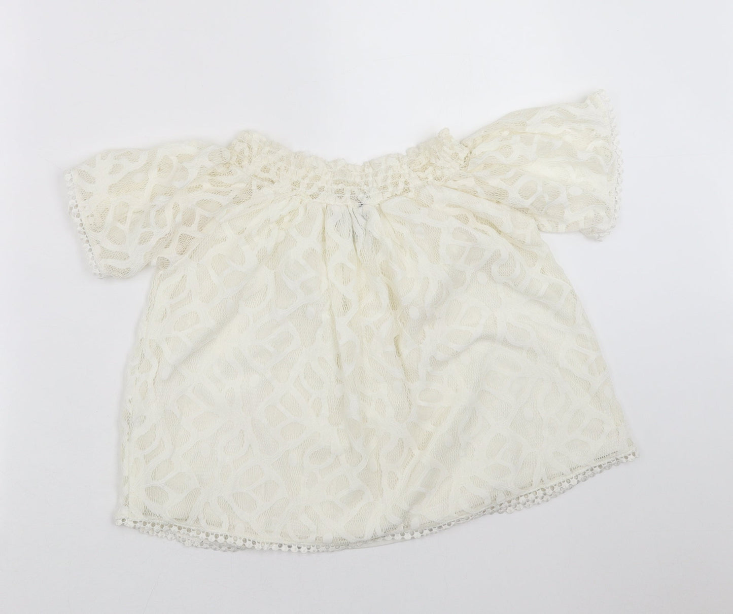 Primark Womens Ivory Geometric  Basic Blouse Size 8  - Lace