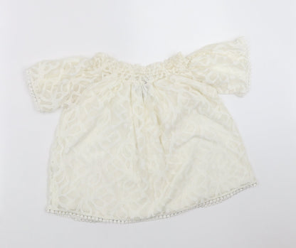 Primark Womens Ivory Geometric  Basic Blouse Size 8  - Lace