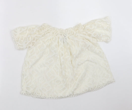 Primark Womens Ivory Geometric  Basic Blouse Size 8  - Lace