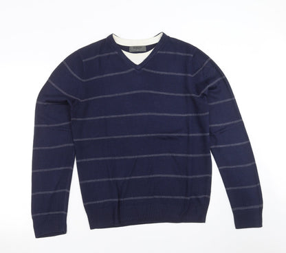 Burton Mens Blue Striped Knit Pullover Jumper Size M