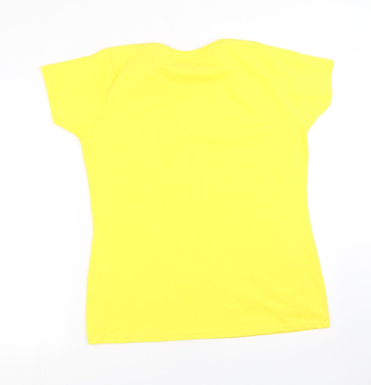 Womens UK Size XL Fruit of the Loom Yellow Basic T-Shirt