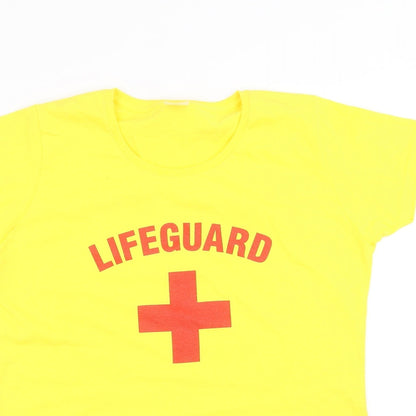 Womens UK Size XL Fruit of the Loom Yellow Basic T-Shirt
