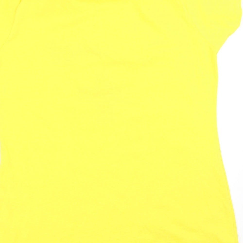 Womens UK Size XL Fruit of the Loom Yellow Basic T-Shirt