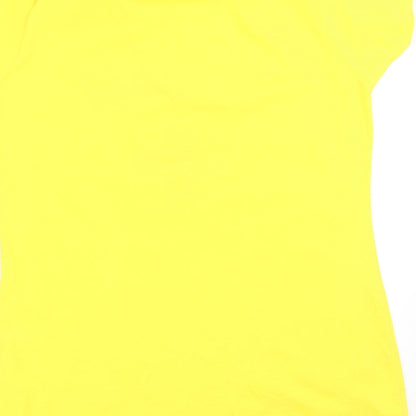 Womens UK Size XL Fruit of the Loom Yellow Basic T-Shirt