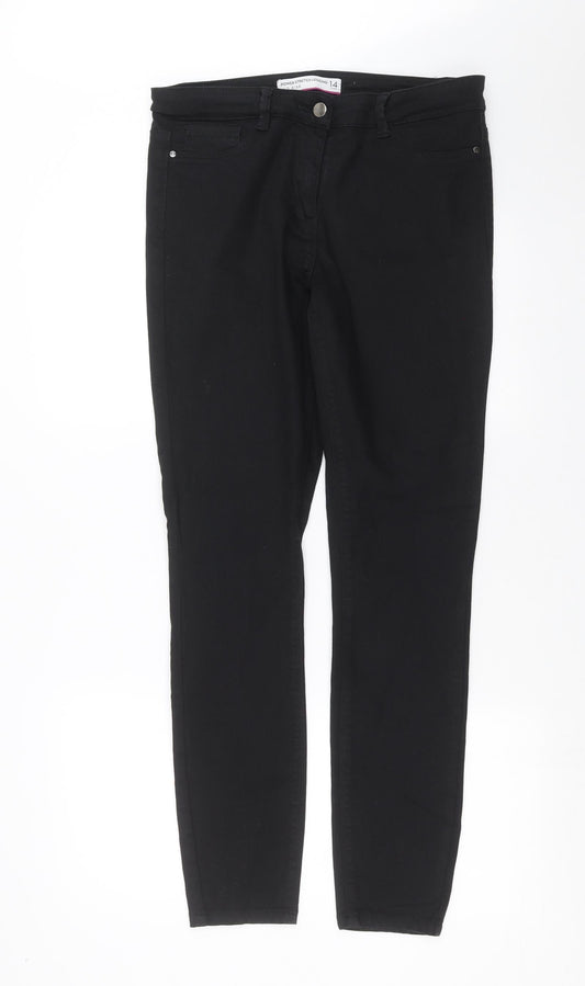 Womens UK Size 14 Preworn Extra-Slim Fit Skinny Black Jeans