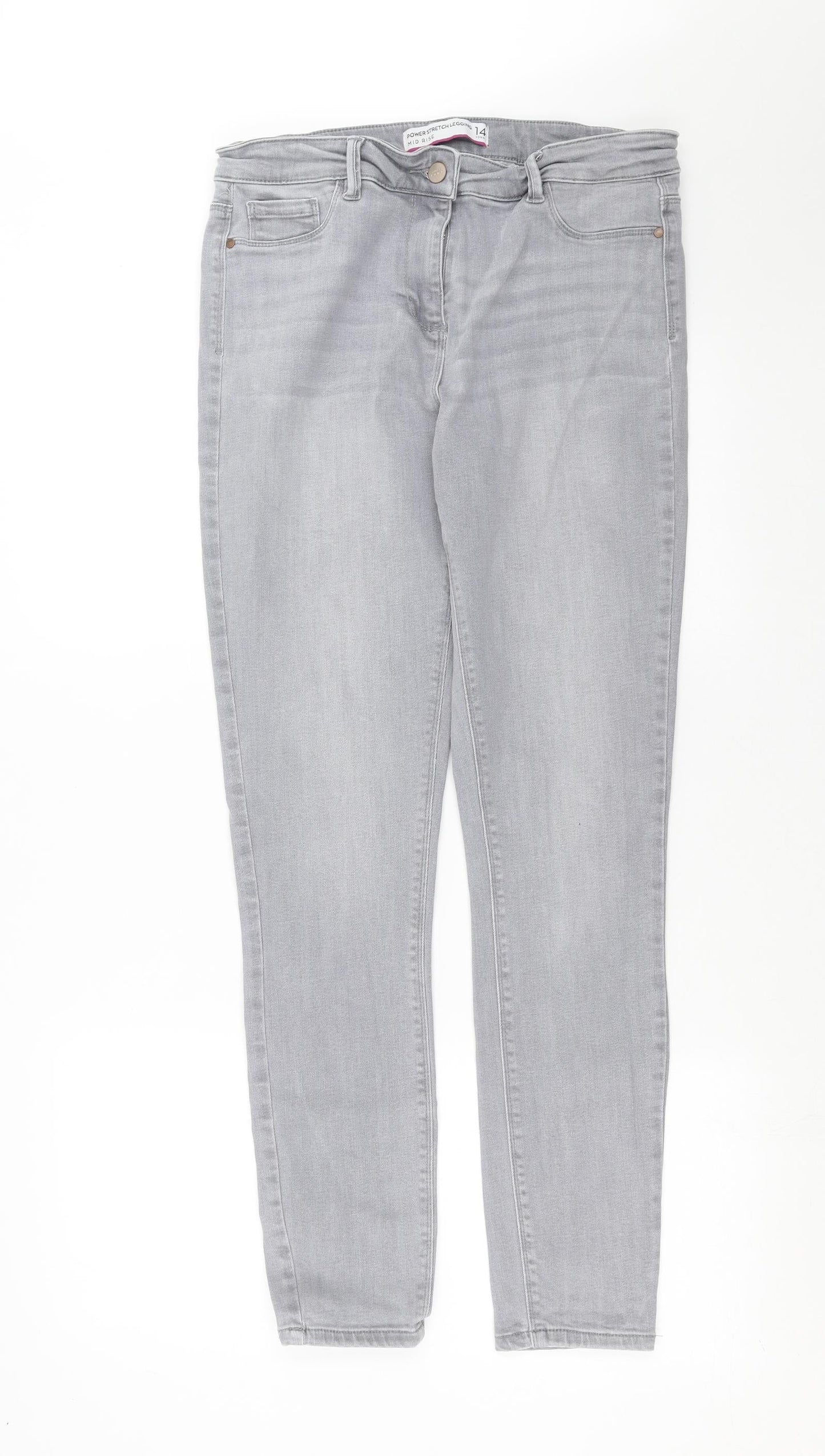 Womens UK Size 14 Preworn Extra-Slim Fit Skinny Grey Jeans