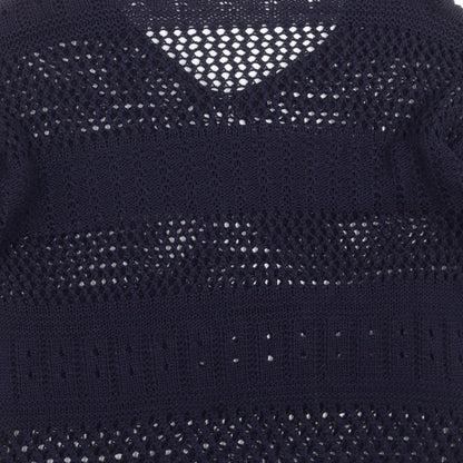 F&F Womens Blue Geometric Knit Pullover Jumper Size 8