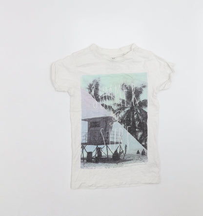 NEXT Boys White   Basic T-Shirt Size 4 Years  - Summer of Surf