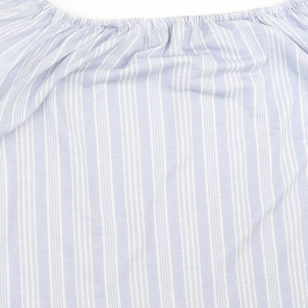 George Womens Blue Striped  Basic Blouse Size 18