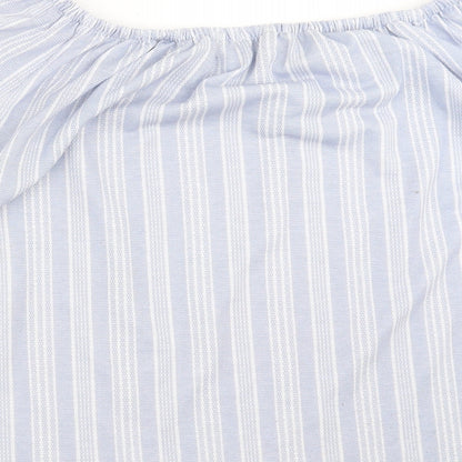 George Womens Blue Striped  Basic Blouse Size 18