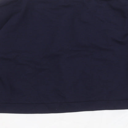 Brand and care label for SHEIN women’s blue pullover sweatshirt, size L, - beaded
