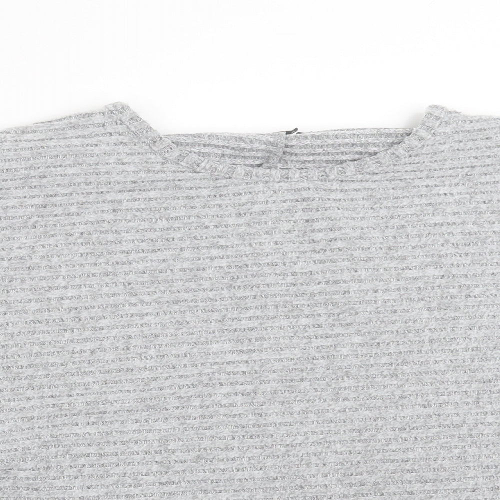 Primark Womens Grey Striped Knit Pullover Jumper Size L