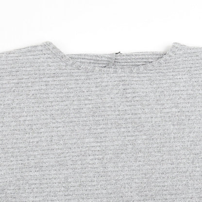 Primark Womens Grey Striped Knit Pullover Jumper Size L